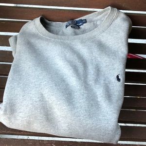 Men’s gray Polo crew neck pullover sweatshirt